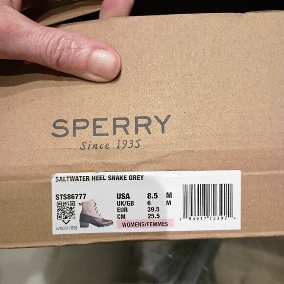 Sperry Women's Saltwater Heel Grey Duck Boots (8.5) - Picture 11 of 11